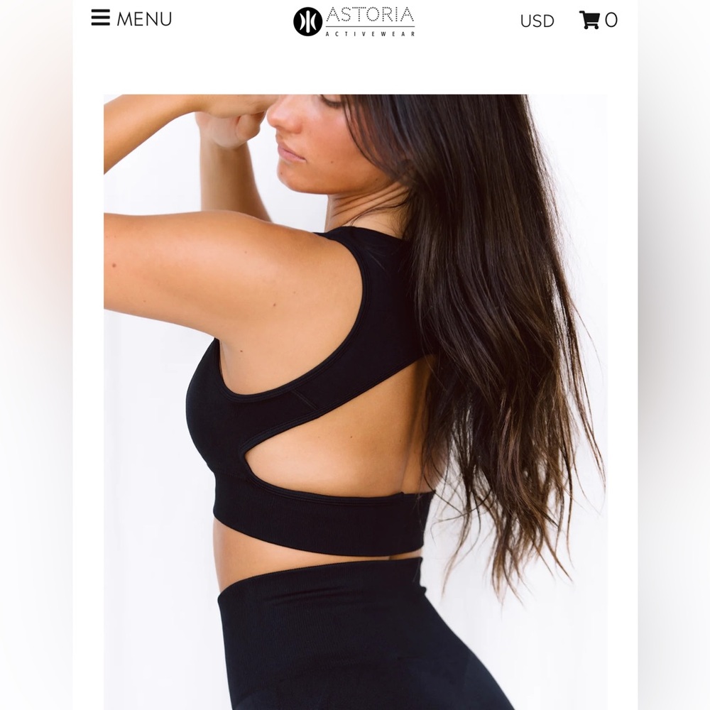 Astoria velocity seamless sports crop ~ Black
